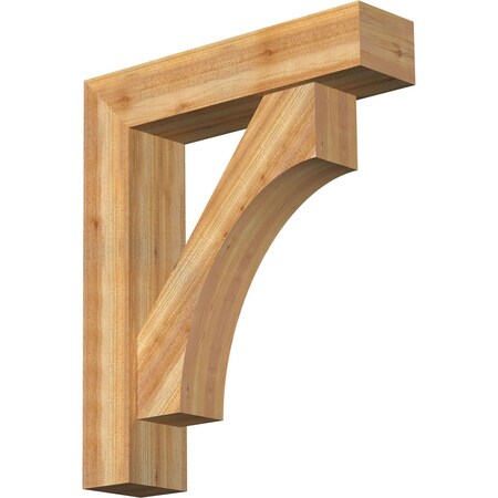 Ekena Millwork Westlake Block Rough Sawn Bracket w/ Offset Brace, Western Red Cedar, 8"W x 34"D x 40"H BKT0806X34X40WTL05RWR